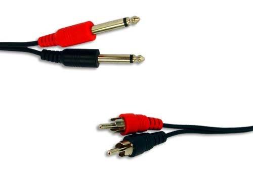 Kabel 2x 6,3 mm Jack - 2x RCA - 3m_1
