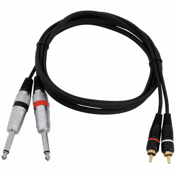 Omnitronic Kabel - 2x 6,3 Jack - RCA - 1,5 m_1